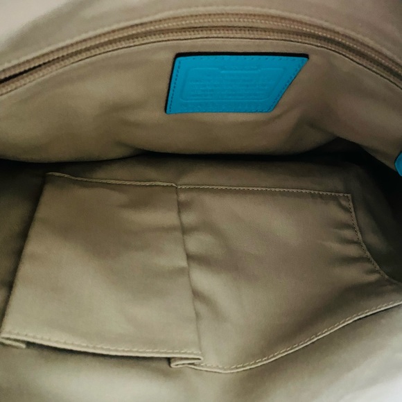 Coach Blue Leather Purse Bag - Picture 4 of 6